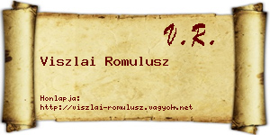Viszlai Romulusz névjegykártya